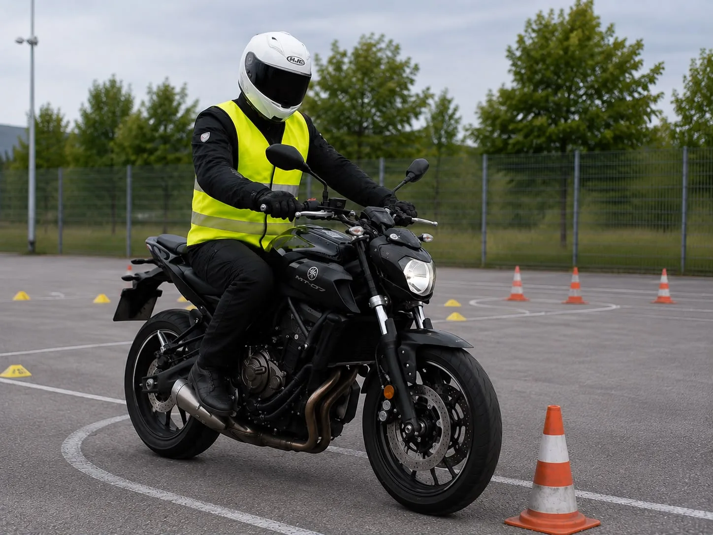 Yamaha MT-07 auf dem Übungsplatz der Fahrschule Guido Schmidt